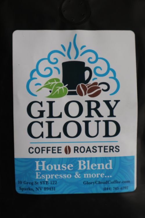 Glory Cloud Coffee House Blend Espresso medium roast label close up packaging