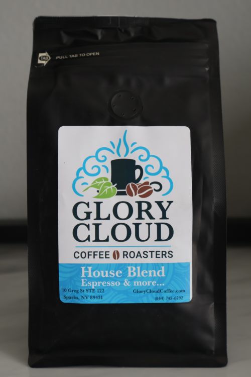 Glory Cloud Coffee House Blend Espresso packaging partially visible label detail
