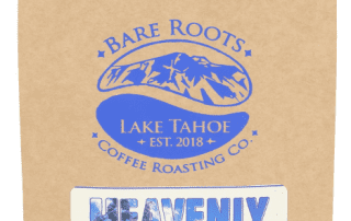 bare-roots-coffee-heavenly-swiss-water-decaf-front-12oz-unsung-roasters Front of Bare Roots Coffee Heavenly Swiss Water Decaf bag – dark roast whole bean, South Lake Tahoe roasted.